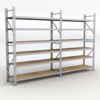 Lagerregal 2 Felder mit 6 Böden