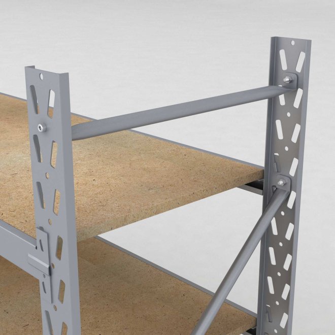 Lagerregal 2 Felder mit 6 Böden