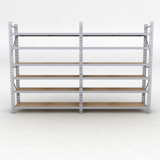 Lagerregal 2 Felder mit 6 Böden