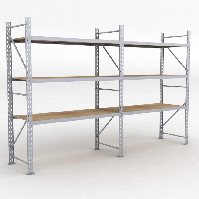 Lagerregal 2 Felder mit 3 Böden