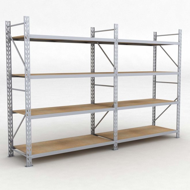 Lagerregal 2 Felder mit 4 Böden