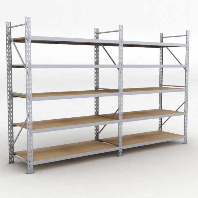 Lagerregal 2 Felder mit 5 Böden