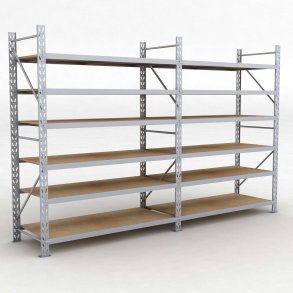 Lagerregal 2 Felder mit 6 Böden