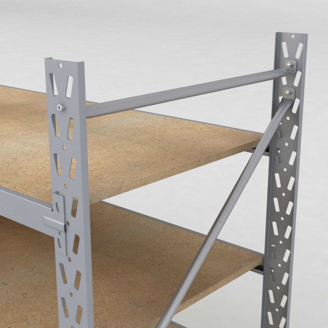 Lagerregal 2 Felder mit 6 Böden