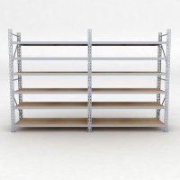 Lagerregal 2 Felder mit 6 Böden