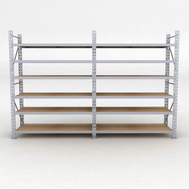 Lagerregal 2 Felder mit 6 Böden