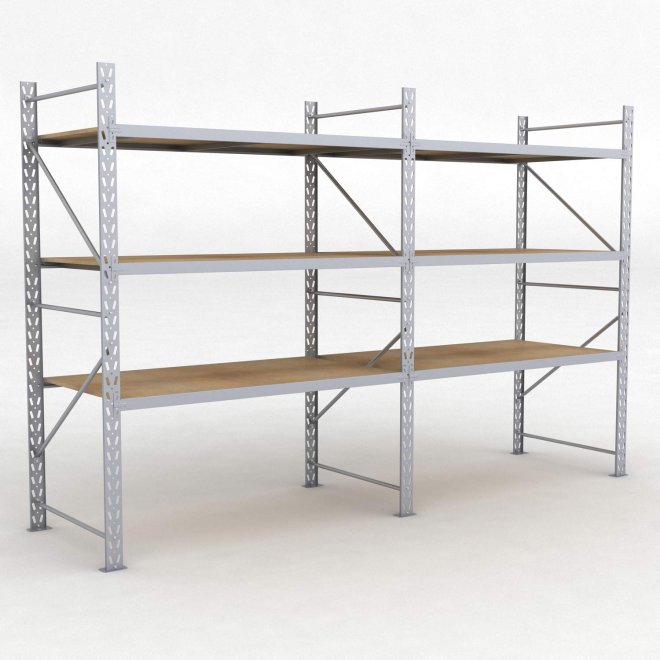 Lagerregal 2 Felder mit 3 Böden