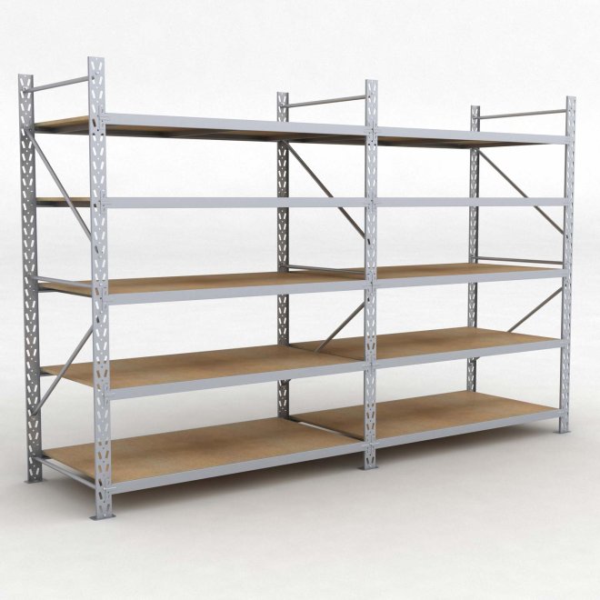 Lagerregal 2 Felder mit 5 Böden