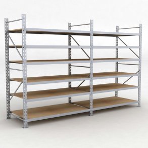 Lagerregal 2 Felder mit 6 Böden