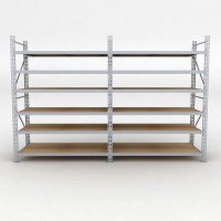 Lagerregal 2 Felder mit 6 Böden