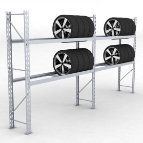 Däckställ 2 fack med 2 bärlag (36 däck)