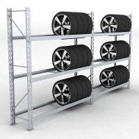 Däckställ 2 fack med 3 bärlag (54 däck)