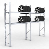 Däckställ 2 fack med 2 bärlag (36 däck)