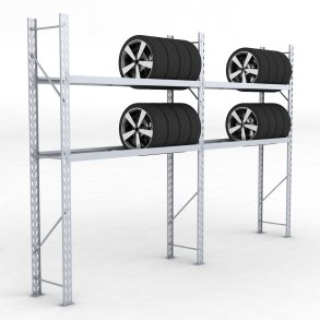 Däckställ 2 fack med 2 bärlag (36 däck)