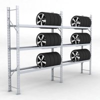 Däckställ 2 fack med 3 bärlag (54 däck)