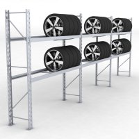 Däckställ 3 fack med 2 bärlag (54 däck)