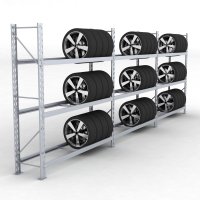 Däckställ 3 fack med 3 bärlag (81 däck)