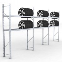 Däckställ 3 fack med 2 bärlag (54 däck)