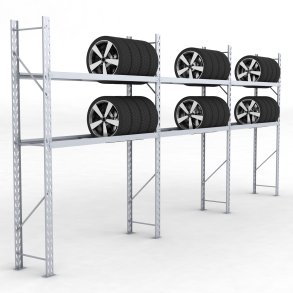 Däckställ 3 fack med 2 bärlag (54 däck)