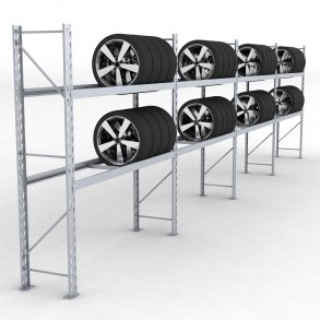 Däckställ 4 fack med 2 bärlag (72 däck)