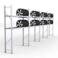 Däckställ 4 fack med 2 bärlag (72 däck)