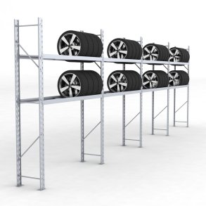 Däckställ 4 fack med 2 bärlag (72 däck)