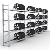 Däckställ 4 fack med 4 bärlag (144 däck)