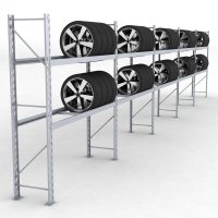 Däckställ 5 fack med 2 bärlag (90 däck)