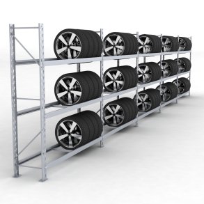Däckställ 5 fack med 3 bärlag (135 däck)