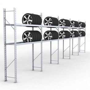 Däckställ 5 fack med 2 bärlag (90 däck)