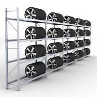 Däckställ 5 fack med 4 bärlag (180 däck)