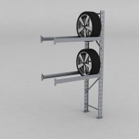 Däckställ tillbygnadsdel med 2 bärlag (8 däck)