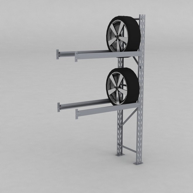 Däckställ tillbygnadsdel med 2 bärlag (8 däck)