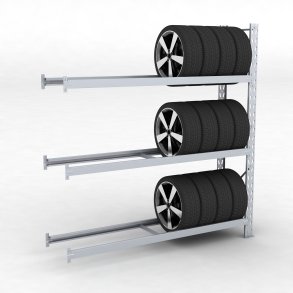 Reifenregal-Anbaufeld mit 3 Fachböden (27 Reifen)