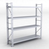 Lagerhyllor 1 fack med 4 metallhyllor