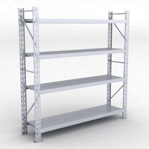 Lagerhyllor 1 fack med 4 metallhyllor