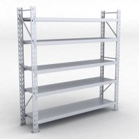 Lagerhyllor 1 fack med 5 metallhyllor