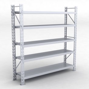 Lagerhyllor 1 fack med 5 metallhyllor