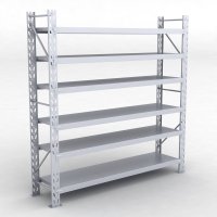 Lagerhyllor 1 fack med 6 metallhyllor