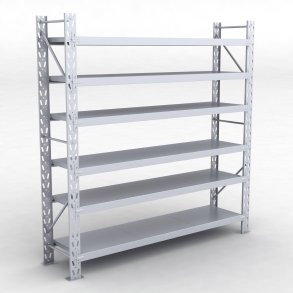 Lagerhyllor 1 fack med 6 metallhyllor