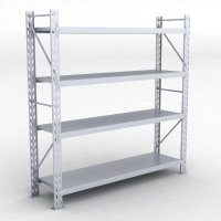 Lagerhyllor 1 fack med 4 metallhyllor
