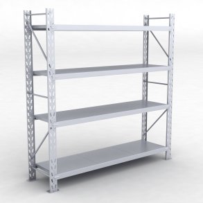 Lagerhyllor 1 fack med 4 metallhyllor