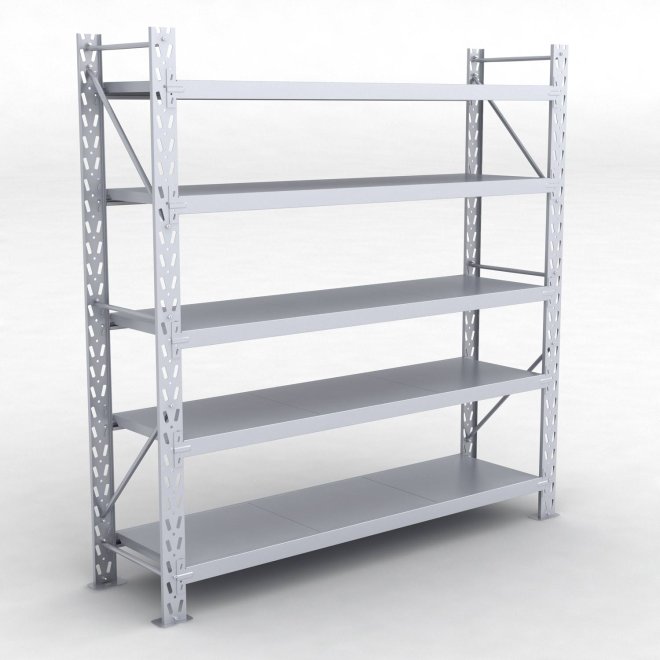 Lagerhyllor 1 fack med 5 metallhyllor
