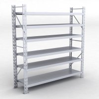 Lagerhyllor 1 fack med 6 metallhyllor