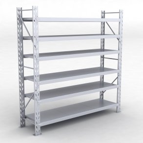 Lagerhyllor 1 fack med 6 metallhyllor