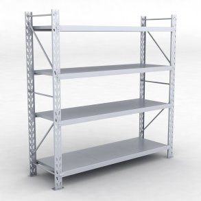 Lagerhyllor 1 fack med 4 metallhyllor
