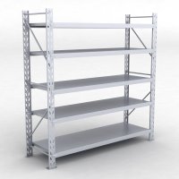 Lagerhyllor 1 fack med 5 metallhyllor