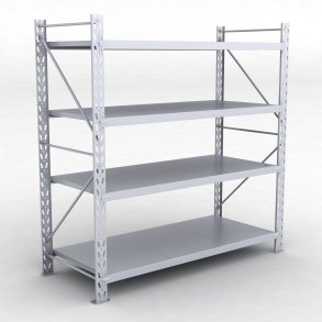 Lagerhyllor 1 fack med 4 metallhyllor