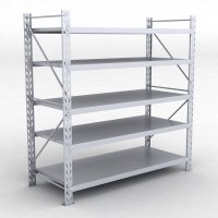 Lagerhyllor 1 fack med 5 metallhyllor