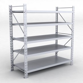 Lagerhyllor 1 fack med 5 metallhyllor